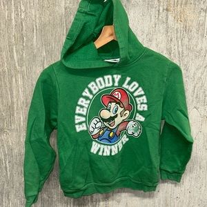 Super Mario Everybody Loves A Winner Hooded Sweatshirt With Pockets- Boys 6/7